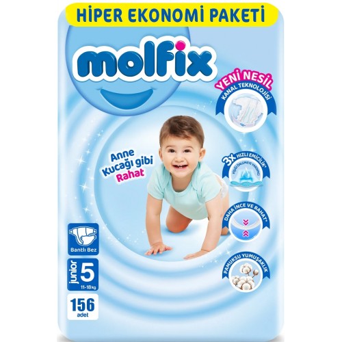 Molfix Bebek Bezi Ultra Fırsat Paketi Junior 5 No 156 lı